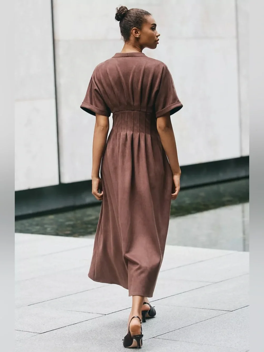NEW Anthropologie Exquise The Tobie Faux-Suede Shirt Dress - Picture 2 of 10